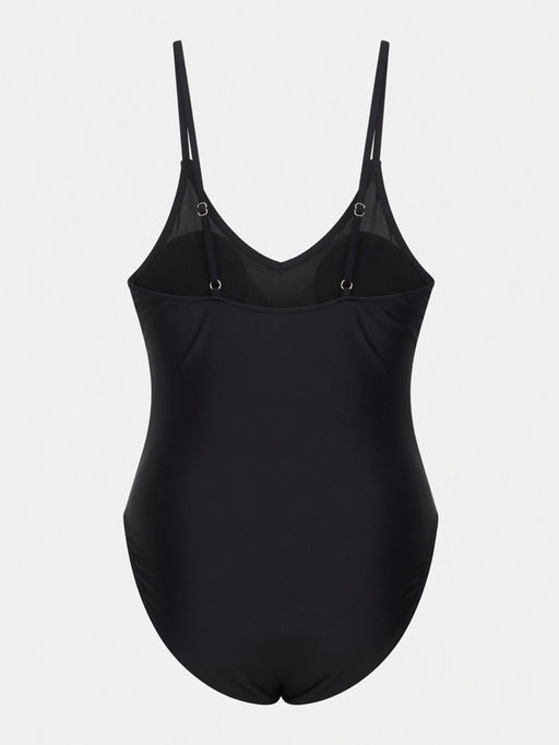 Купальник женский слитный однотонный MINAKU, размер 46, чёрный