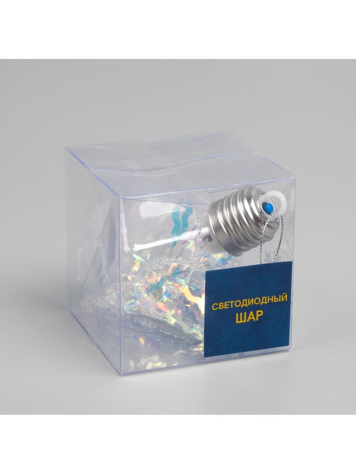 Ёлочный шар Морозный кристалл, 11х7.5 см, 1 LED, от батареек, свечение RGB - Luazon lighting фото 16