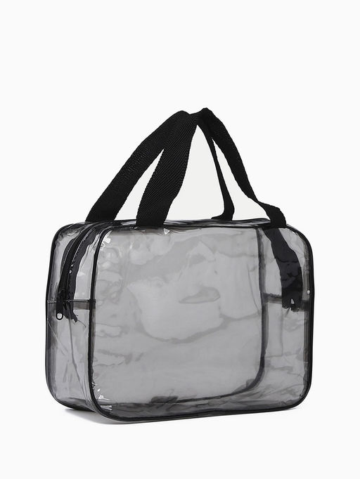 Косметичка на молнии, с ручками, чёрная