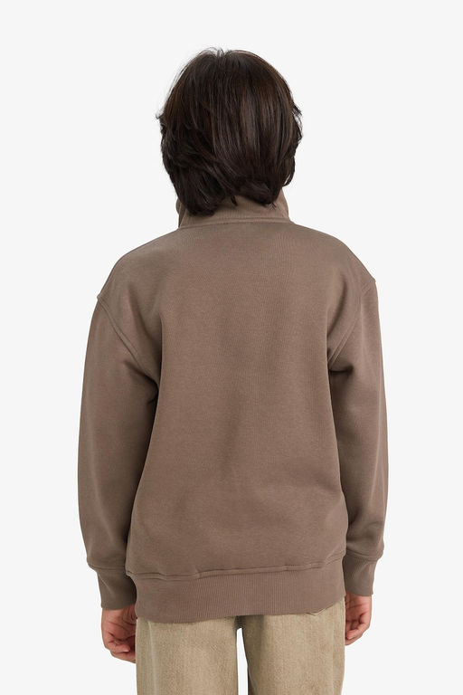 Yar_m Fermuarl_ __i Yumu_ak T_yl_ Sweatshirt Erkek _ocuk - Defacto фото 5