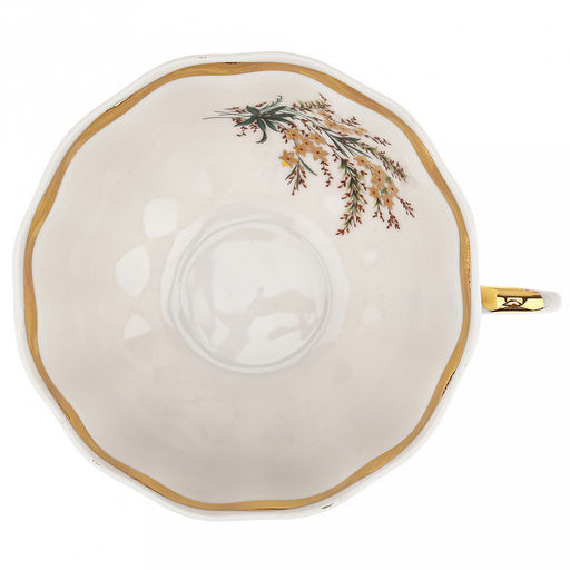 Чашка чайная фарфоровая Нина 220мл, д9,5см, h5см, форма Тюльпан, с блюдцем д15см, тонкостенный фарфор (Россия) - Домашняя мода фото 4