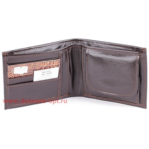 Портмоне мужское Cayman-303к натуральная кожа 2 отд, 8 карм, коричневый игуана (77) 117586  фото 4