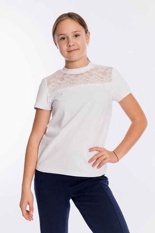 Джемпер с коротким рукавом М21887б Белый