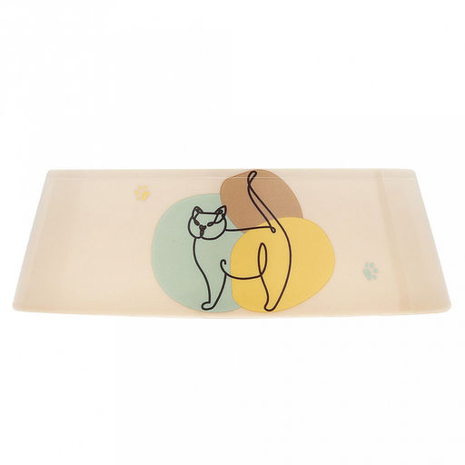 Миска для кормления животных пластмассовая Мур-мяу 0,3л, д14,5см, h4,5см, светло-бежевый (Россия) - Pet toys фото 2