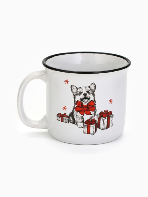 Кружка керамическая, новогодняя «Корги», 450 мл