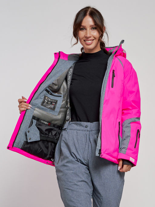 Горнолыжная куртка женская зимняя розового цвета 2316R - Chunmai фото 12