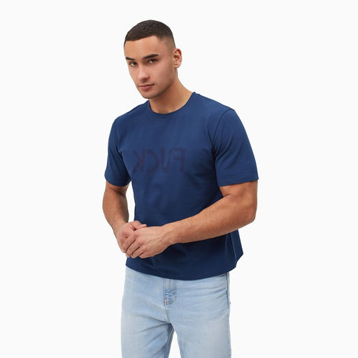 Футболка мужская MINAKU Fuck синяя, р-р 50