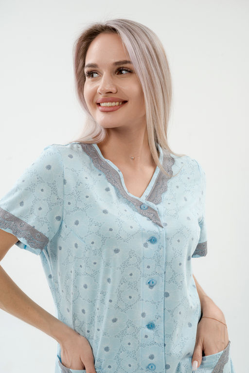 Пижама женская из кулирки Ворожея голубой - Амадэль фото 12