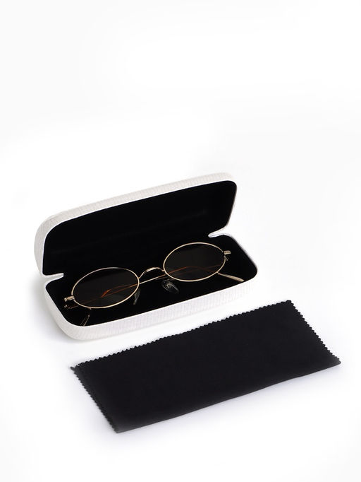 Футляр для очков на хлопушке, однотонный, размер 15×6×3.5 см, белый