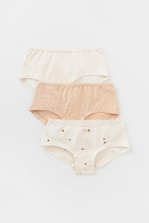 Crockid _ К 1964-3уп/светлый песок,айвори,пчелки трусы для дев