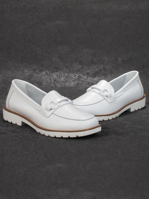 03-B5-2 WHITE Лоферы женские (натуральная кожа)