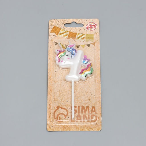 Цена за 2 шт. Свеча в торт «Единорог», цифра 4, 6 см