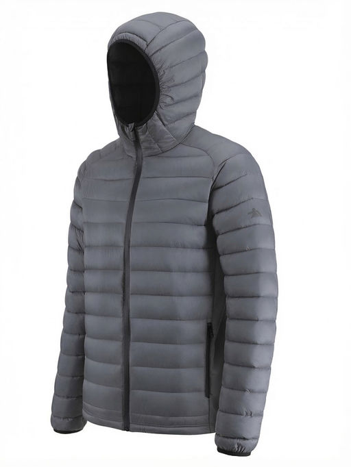 Куртка мужская гибридная стёганая с капюшоном с графеновой подкладкой темно-серого цвета 9621_1TC