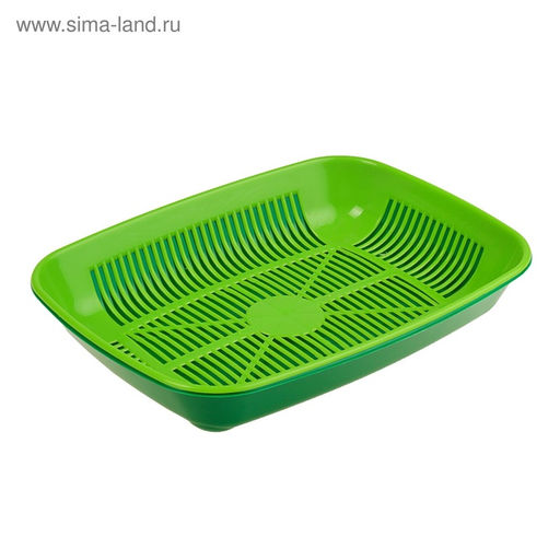 Туалет округлый с сеткой 33.5×25×6 см, темно-зеленый/светло-зеленый