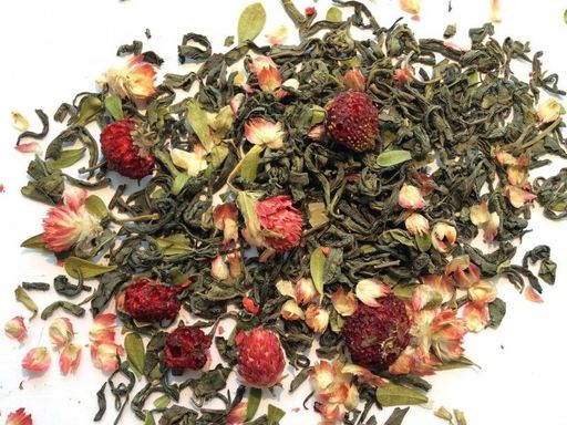 КамлёвЪ Зеленый крупнолистовой чай Клубника в шампанском, 500 г