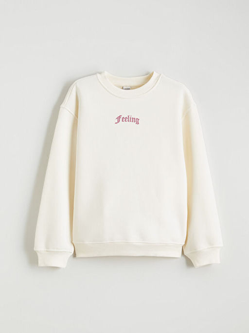 Bisiklet Yaka K?z ?ocuk Kal?n Sweatshirt