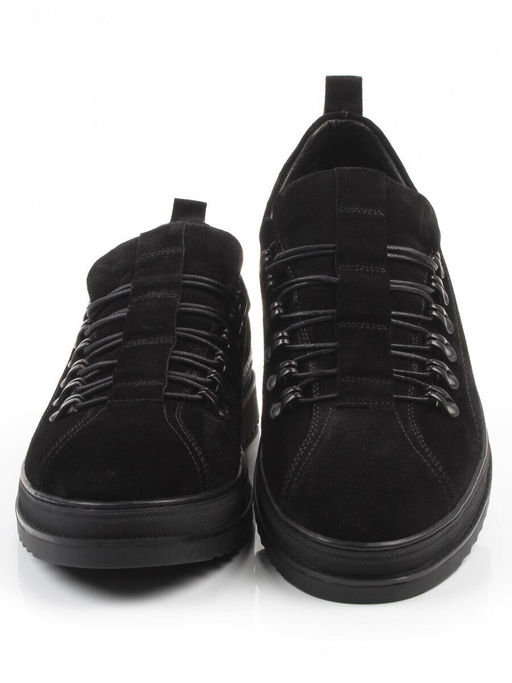 05-1829M-8-328 BLACK Ботинки зимние мужские (натуральная замша, натуральный мех)