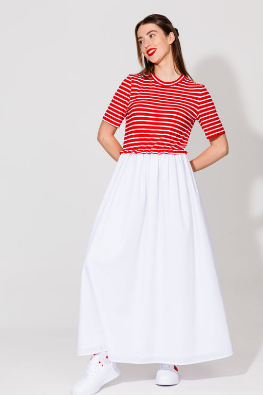 Платье NIKVA н534 красный/молоко  фото 6