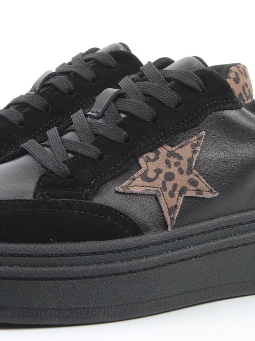 03-YE475-1 BLACK Кроссовки женские (натуральная кожа)