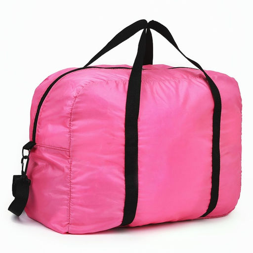 Сумка дорожная на молнии, складная в косметичку, цвет розовый - Nazamok фото 5