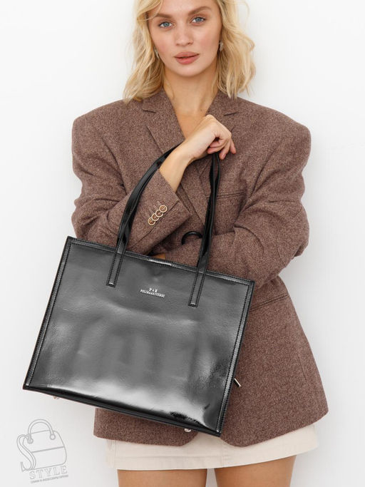 Сумка женская кожаная 1002M black Polina&Eiterou  в Новосибирске