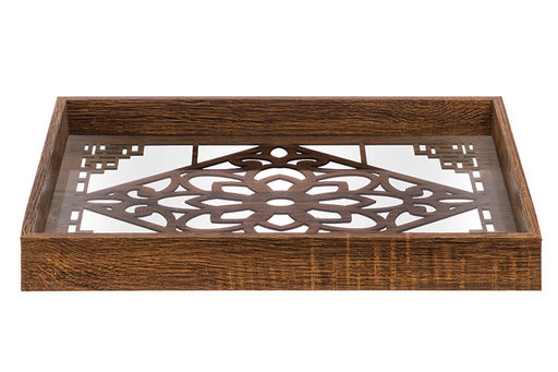 Поднос 39,5*29,5*4,5 см, прямоугольный Узор, коричневый - Elan gallery фото 5