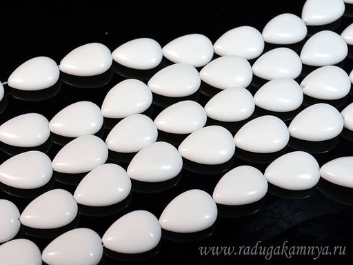 Бусины из агата белого капля 18*13мм, 39см, 22 бусины Радуга камня