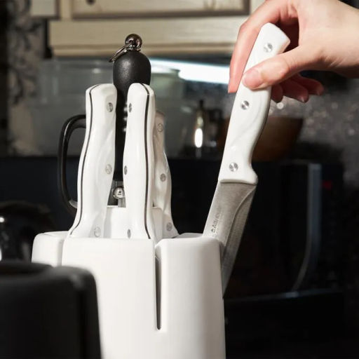 Подставка для ножей универсальная 16*16*25см белый