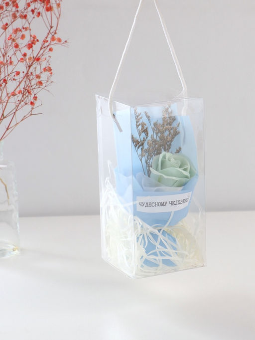 Букет из мыльных лепестков для ванны Роза подарочная в коробке, подарочный, голубой, 8.6?8.6?18.5 см - Simaland фото 5