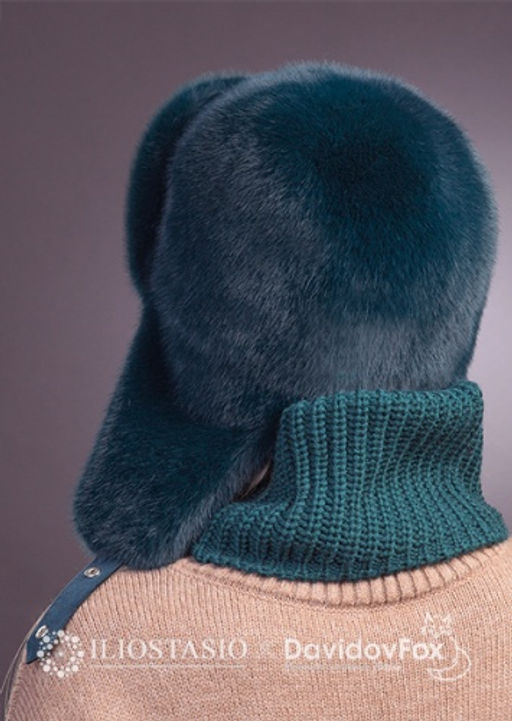 шапка Ушанка экомех изумруд - Davidovfox фото 5