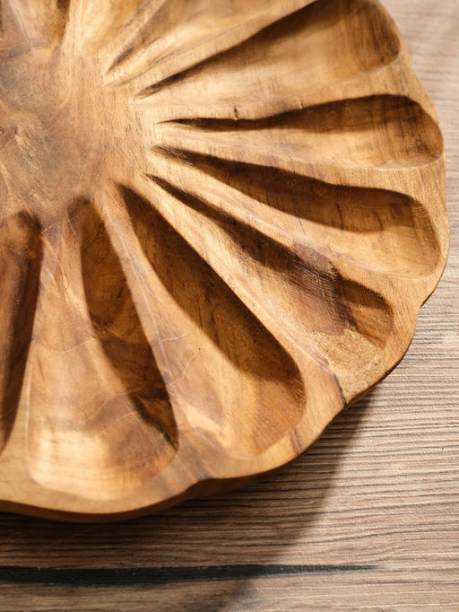 Менажница «Раковина», 24×24×3 см, дерево джати, коричневая