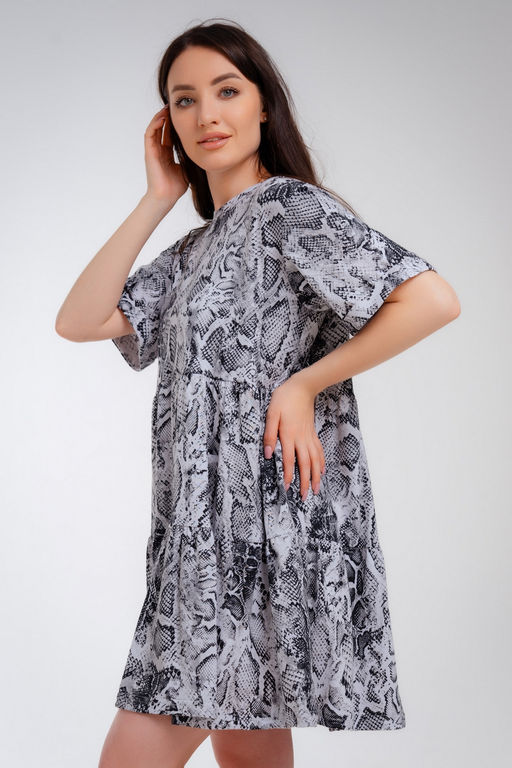 Платье женское из кулирки Бохо кобра макси