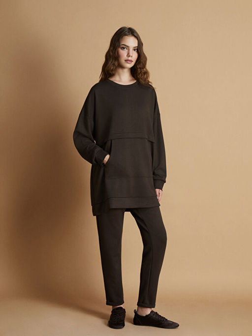 Bisiklet Yaka Kad?n Sweatshirt Tunik