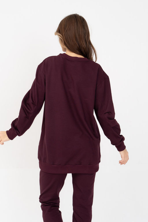 Свитшот женский 407L3-33 т.сливовый - Solo mio фото 4