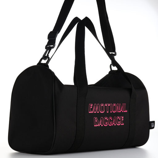 Сумка спортивная TEXTURA на молнии с подкладкой, длинный ремень, маленький размер, чёрная