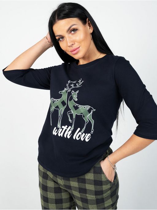 Кофта от пижамы "С любовью" темно-синий