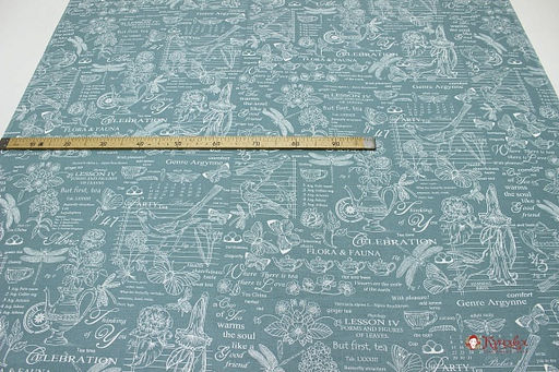 Рогожка Флора и фауна цв.голубой мох, ш.1.5м, хлопок-100%, 165гр/м.кв - Купава фото 2