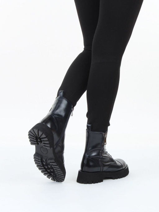 01-B2103B-10F INK BLUE Ботинки демисезонные женские (натуральная кожа, байка)