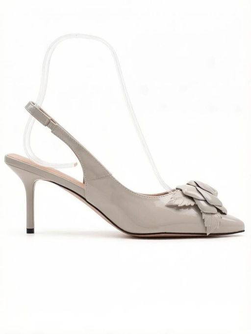 06-HLP1266-118 GRAY/BEIGE Туфли летние женские (натуральная кожа)