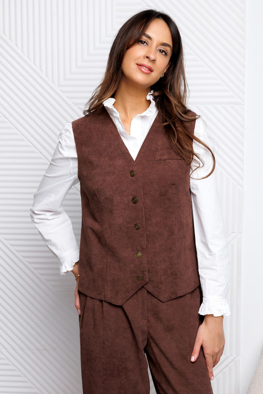 Костюм брючный вельветовый с жилеткой 399MOC