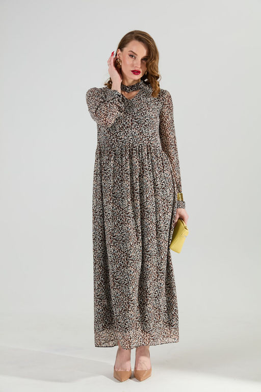 Платье NIKVA н801-8 коричневый мультиколор фото 6