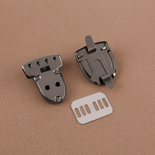 Застёжка для сумки, 4×3 см, цвет чёрный никель