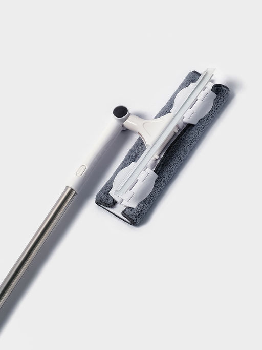 Окномойка бабочка, стальная телескопическая ручка, микрофибра, поворот на 180°, 27×7×114(137) см