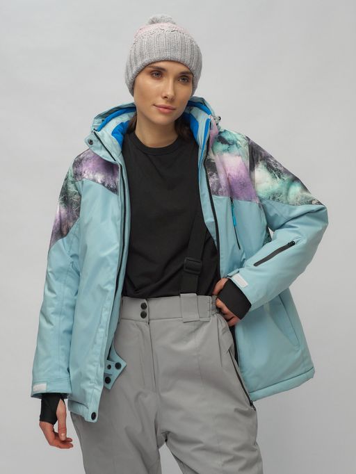 Горнолыжный костюм женский большого размера голубого цвета 02263Gl - Chunmai фото 15