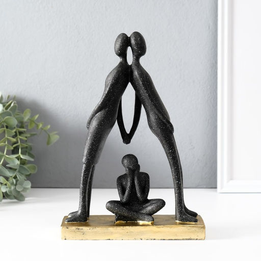 Фигурка полистоун «Дом там - где семья», чёрный, 7×17×24.5 см