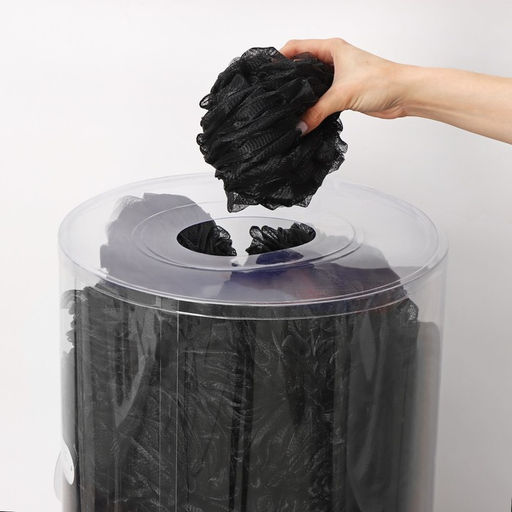 Мочалка для тела SAVANNA «Нежность», 90 г, тубус в подарок, чёрная