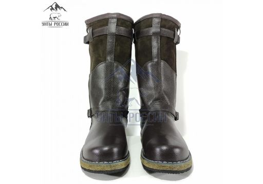 Монголки коричневые с замком, войлочная подошва, - Мирунт фото 12