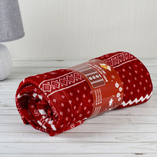 Плед флисовый 150х200 см Красный с белыми снежинками / GP611-4 /уп 100/ 696142 - ГалеонТрейд фото 12