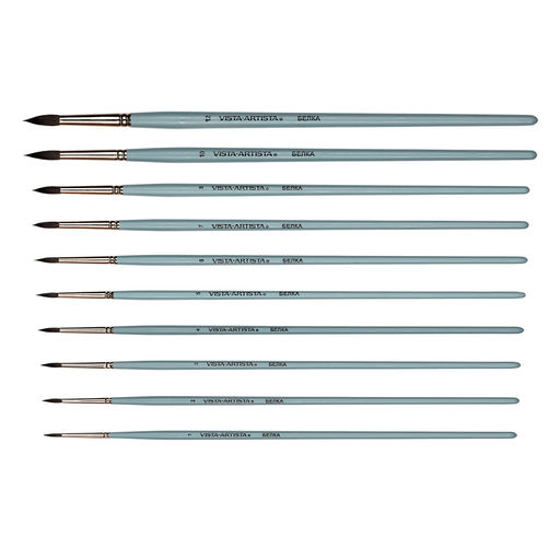 Кисть белка VISTA-ARTISTA 10131-03 круглая 10 шт длинная ручка №03 фото 4