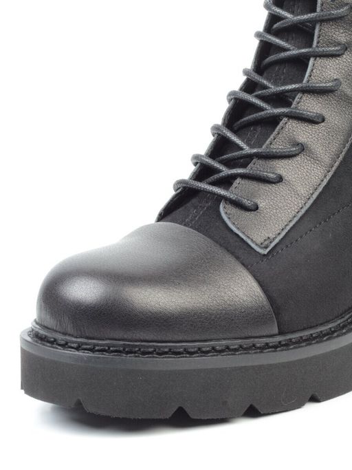 01-M03 BLACK Ботинки демисезонные женские (натуральная кожа, велюр, байка) - Фабричный китай фото 4